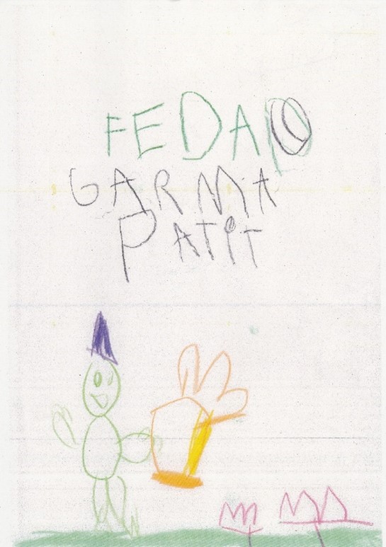 Imagen 1 “Fer de germà petit”, dibujo de un alumno de I5.