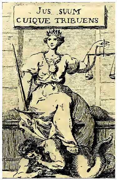 Boudard, Jean Baptiste, “Justicia humana”, Iconologie, 1759, Philippe Carmignani, Parma.