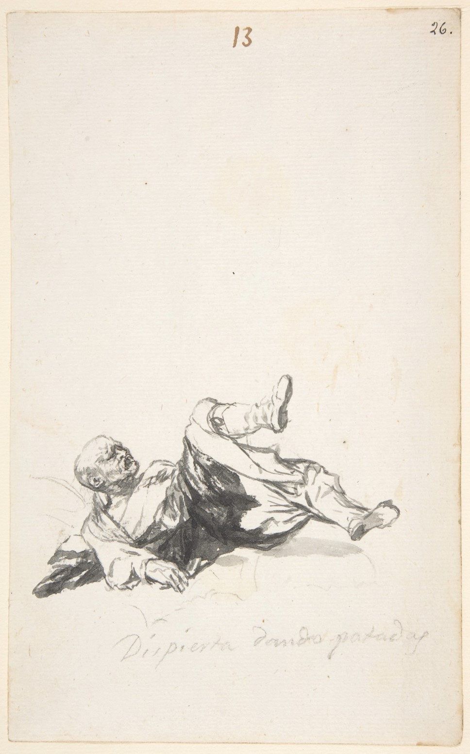 Fig. 4. Goya, Francisco de, Dispierta dando patadas, 1819-23. Pincel y aguada de tinta de hollín, Metropolitan Museum of Art, Nueva York