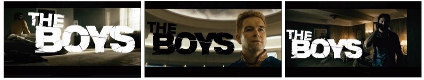 Fig. 9. Main title shot de algunos episodios de la serie The Boys (temporada 1)