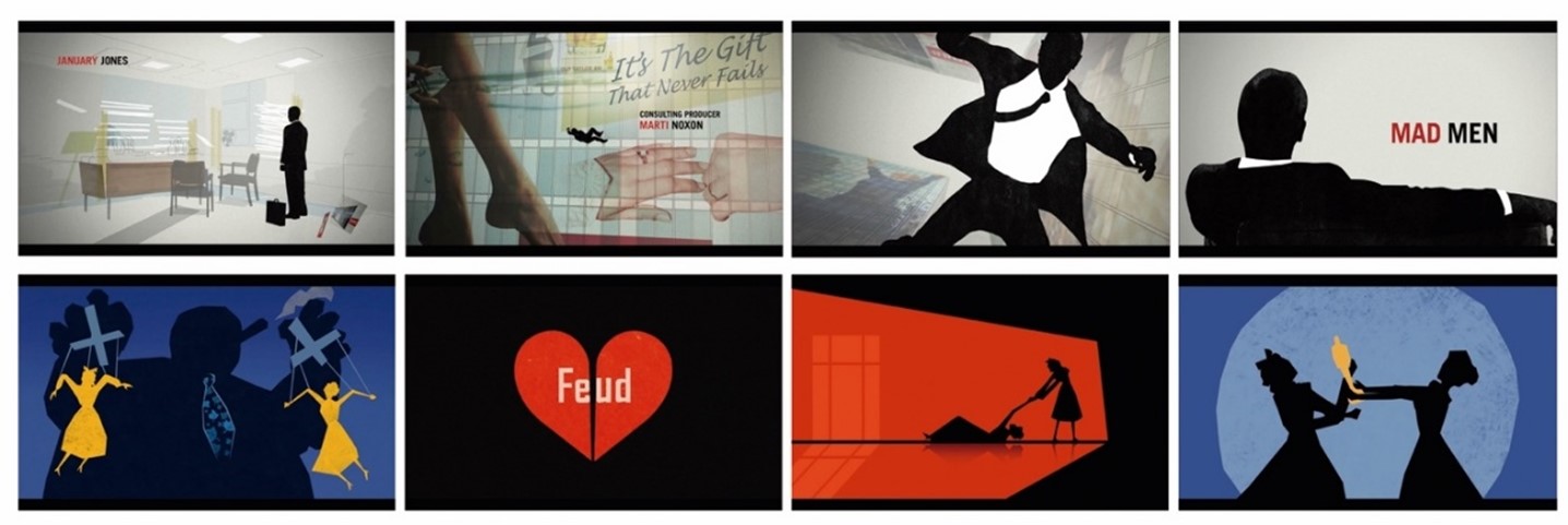 Fig. 14. Fotogramas de los openings de Mad Men y Feud