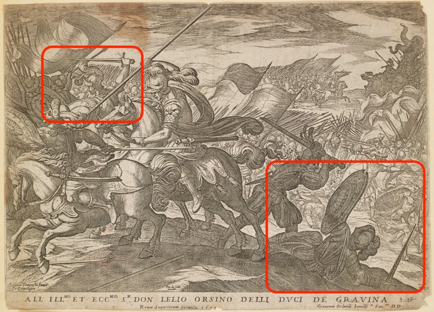 Fig. 12. Antonio Tempesta, Escena de batalla, publicado en Roma en 1600. Grabado nº 852 (156) de Sebastian Buffa, “Antonio Tempesta”, 143.